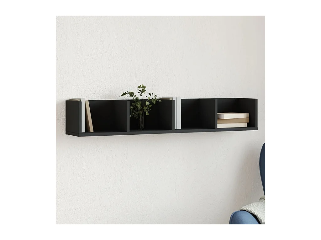 Armoire murale noir 99x18x16,5 cm bois d'ingénierie