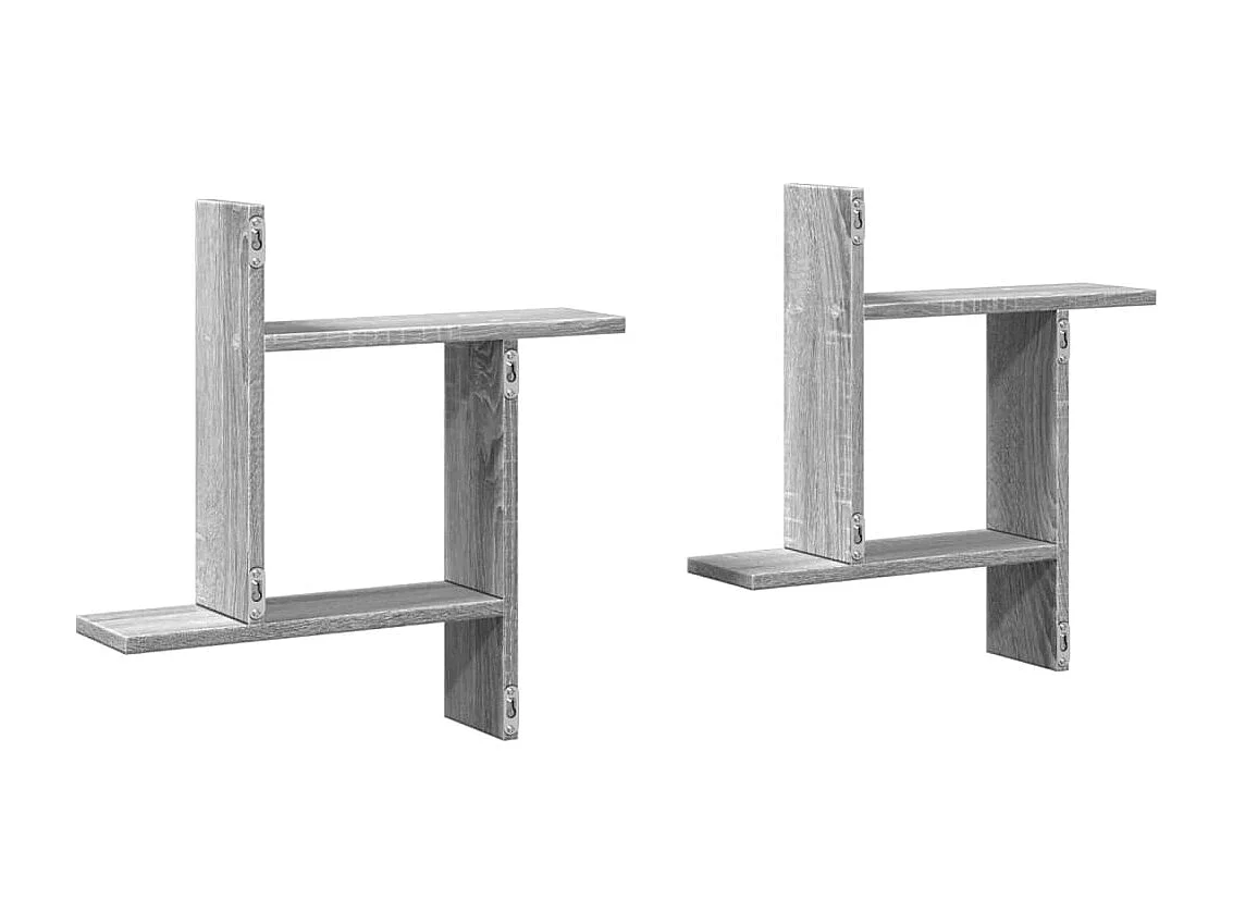 Prateleiras parede 2 pcs derivados de madeira cinzento sonoma
