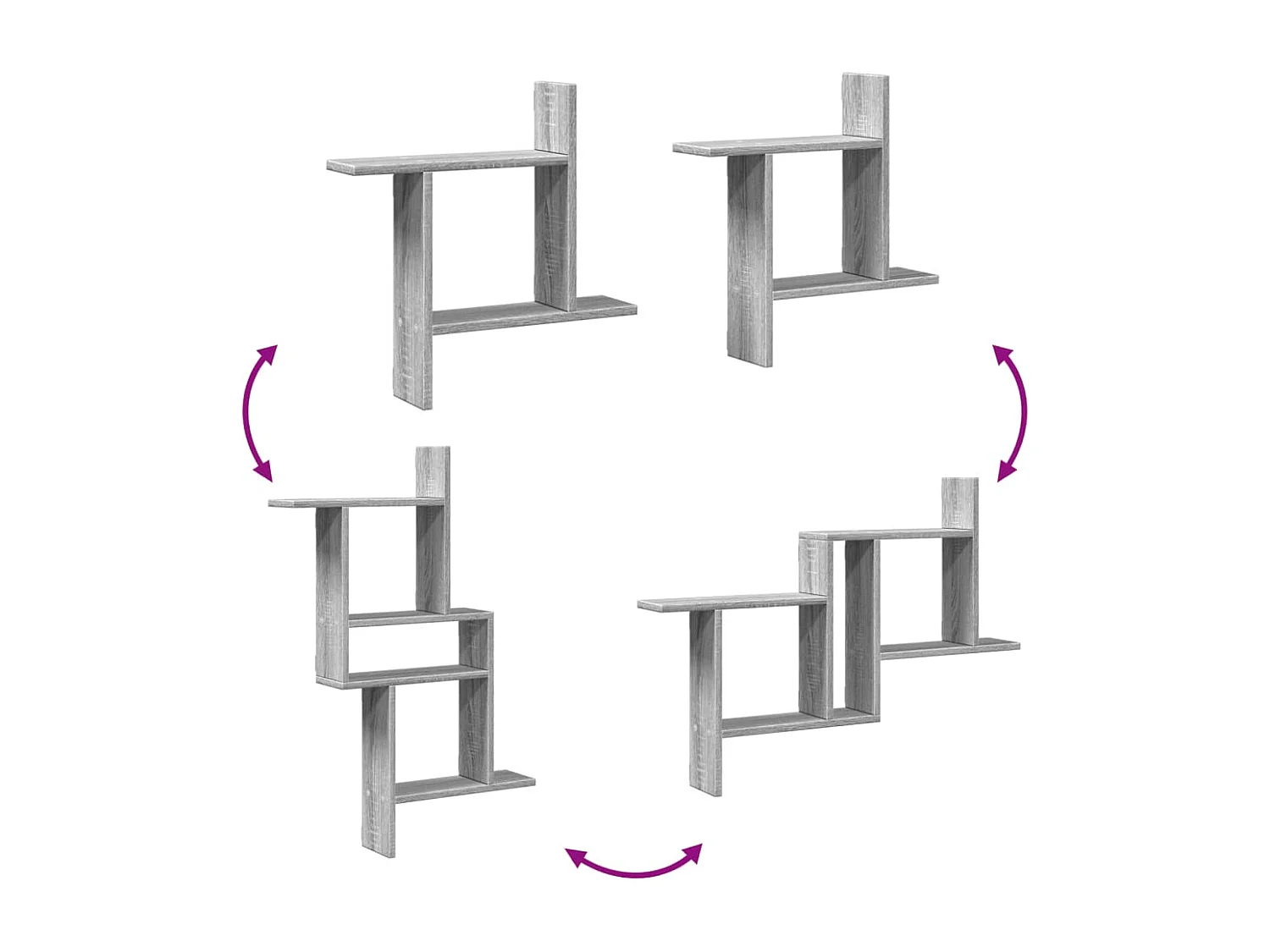 Prateleiras parede 2 pcs derivados de madeira cinzento sonoma