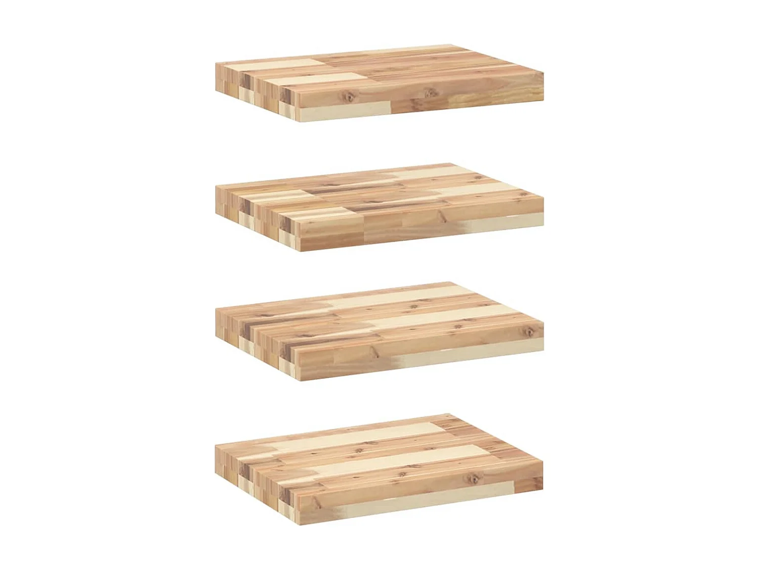 Mensole da Parete 4 pz 60x30x4 cm Legno Acacia Non Trattato