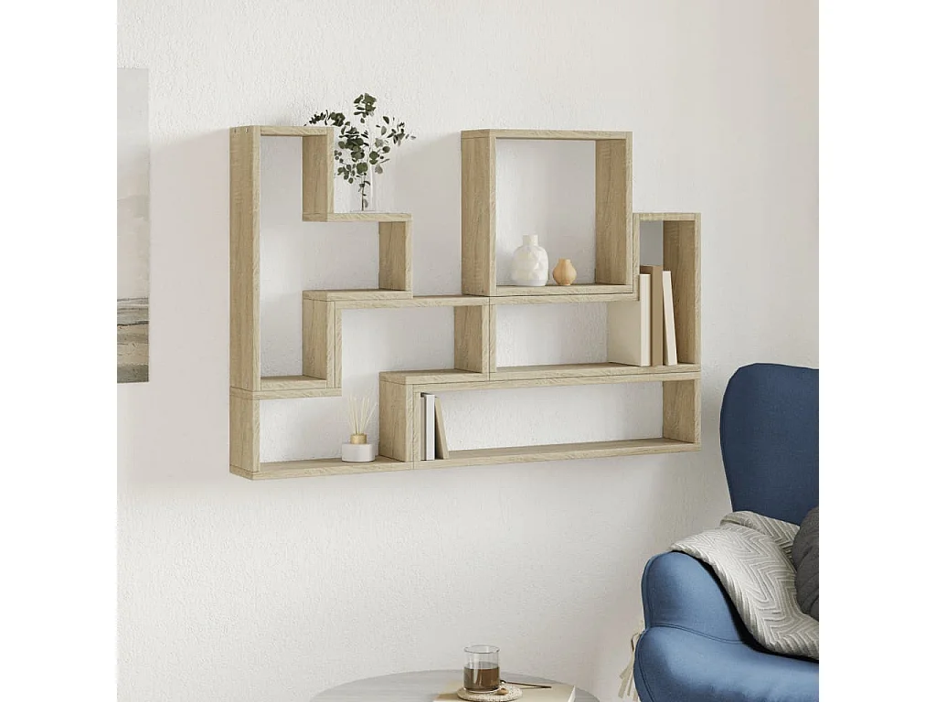 Scaffale a Parete Rovere Sonoma 96x12x64cm in Legno Multistrato