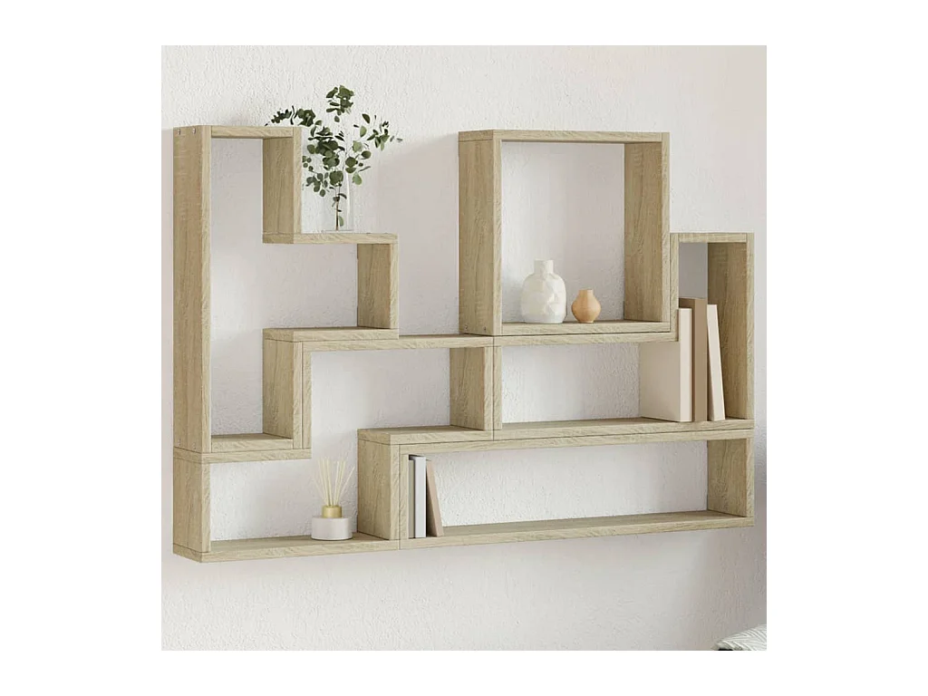 Scaffale a Parete Rovere Sonoma 96x12x64cm in Legno Multistrato