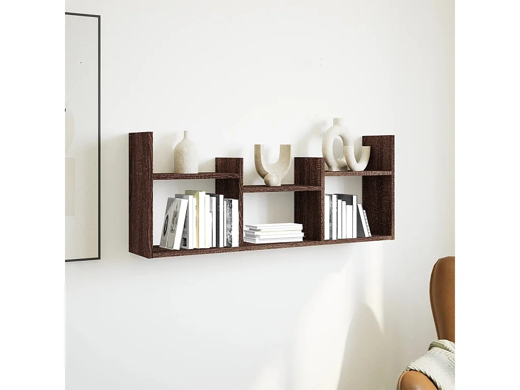 Wandschrank 100x18x40 cm Braun Eichen-Optik Holzwerkstoff