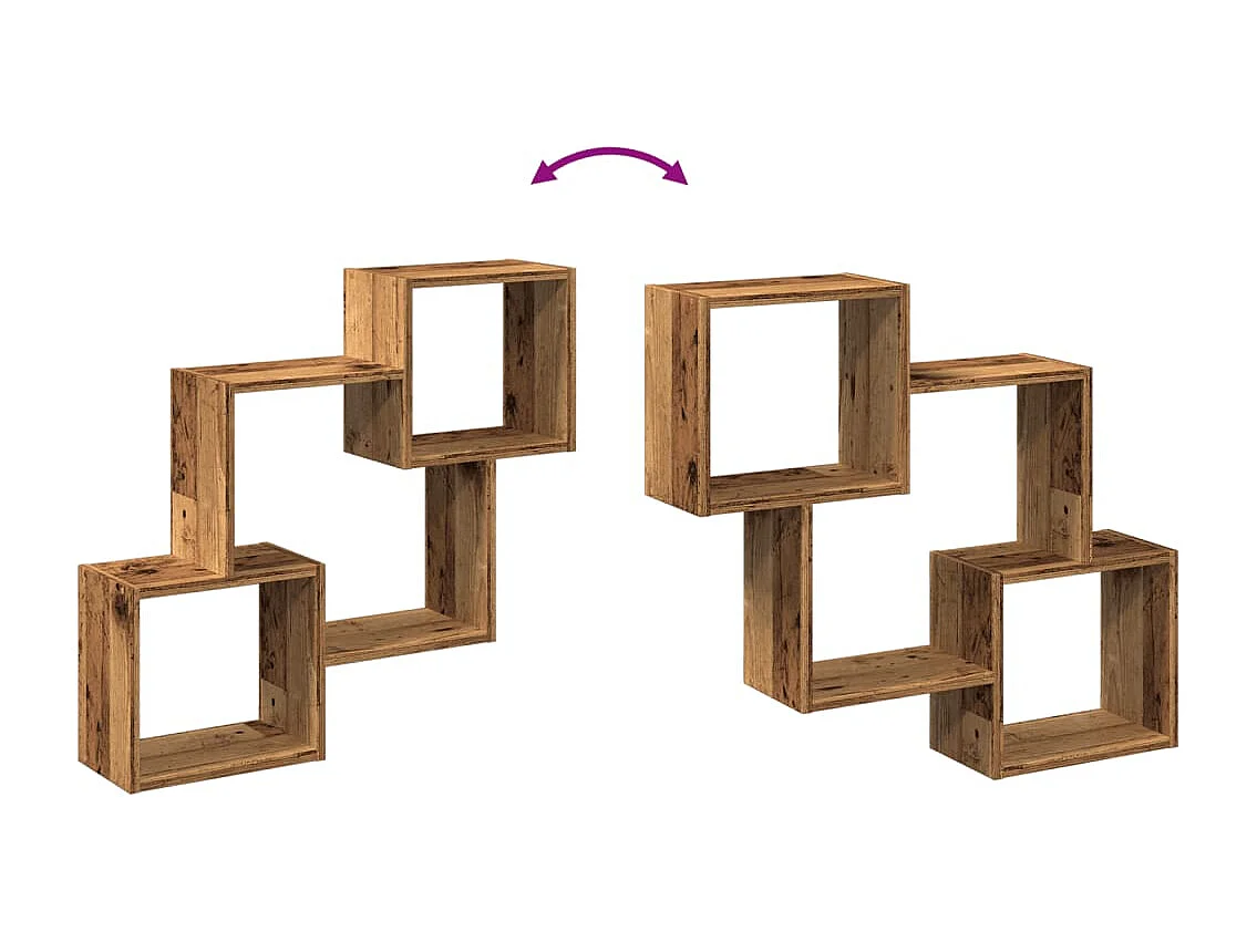 Armoire murale 78x18x71 cm vieux bois bois d'ingénierie