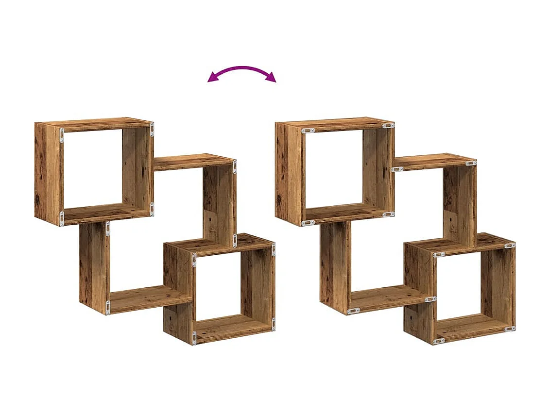 Armoire murale 78x18x71 cm vieux bois bois d'ingénierie