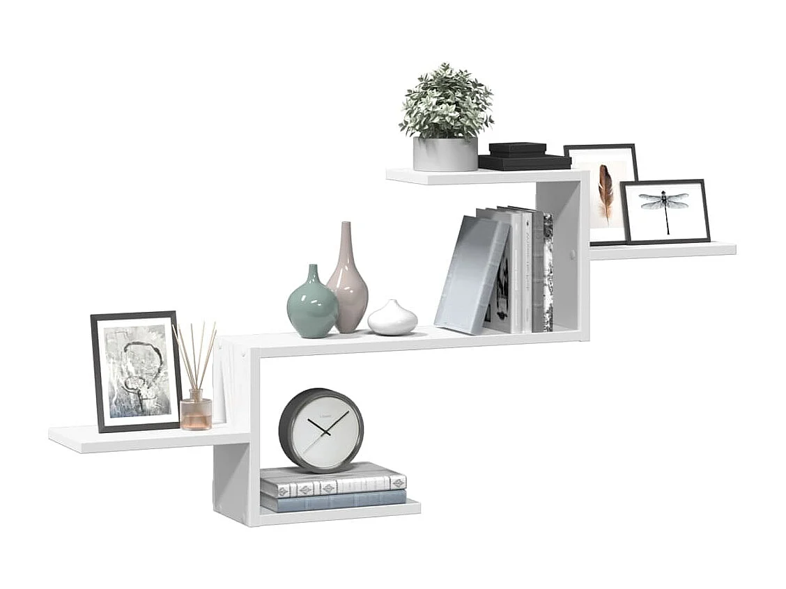 Étagère murale blanc 104x15x49 cm bois d'ingénierie