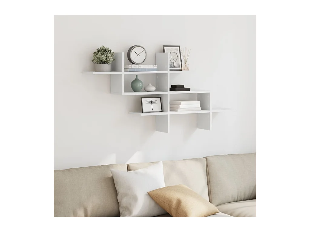 Estantería de pared madera ingeniería blanca 124,5x18x60,5 cm