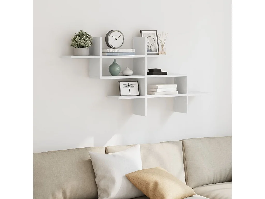 Étagère murale blanc 124,5x18x60,5 cm bois d'ingénierie
