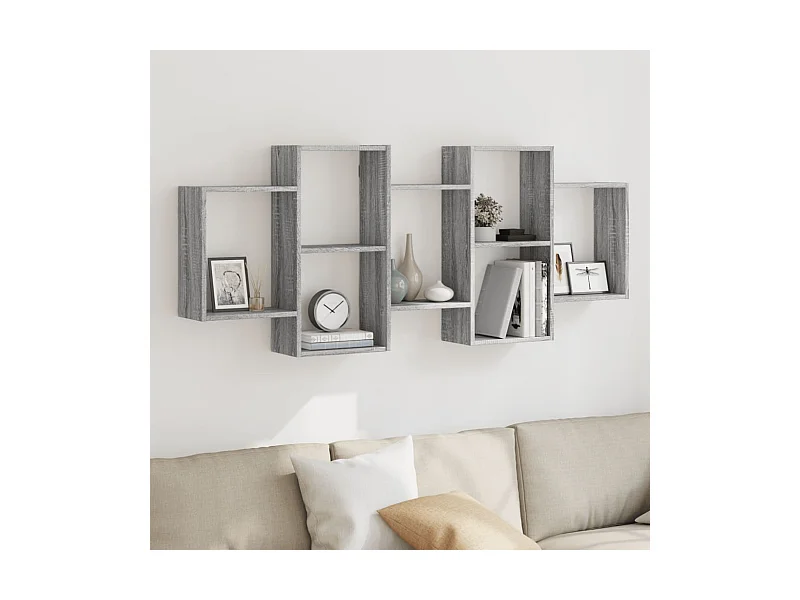 Prateleira parede 159x18x65cm derivados madeira cinzento sonoma