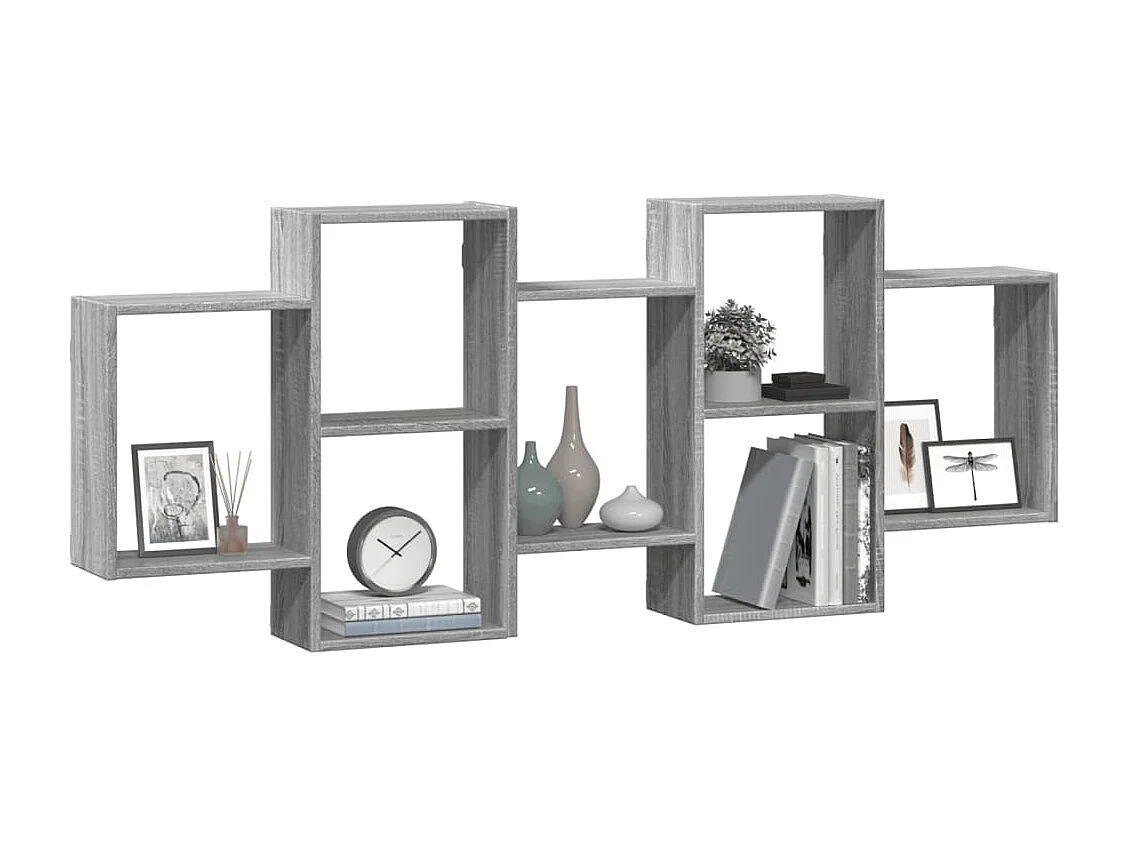 Mensola a Muro Grigio Sonoma 159x18x65 cm in Truciolato