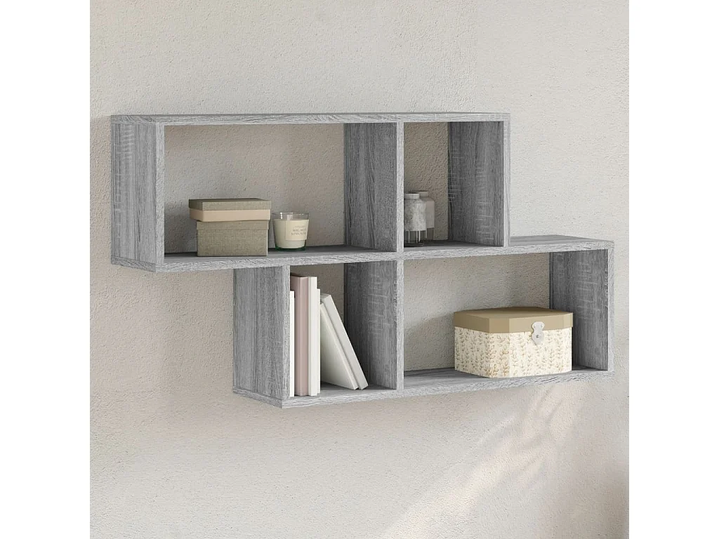 Scaffale a Muro Grigio Sonoma 100x20x53 cm in Legno Multistrato