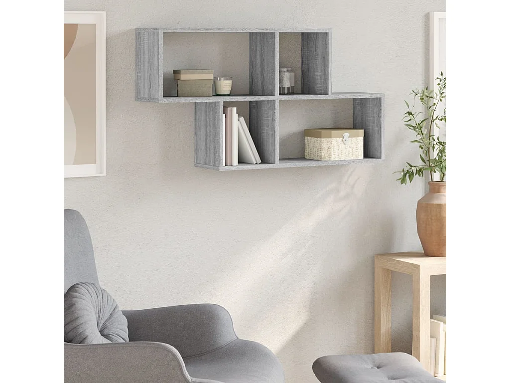 Scaffale a Muro Grigio Sonoma 100x20x53 cm in Legno Multistrato