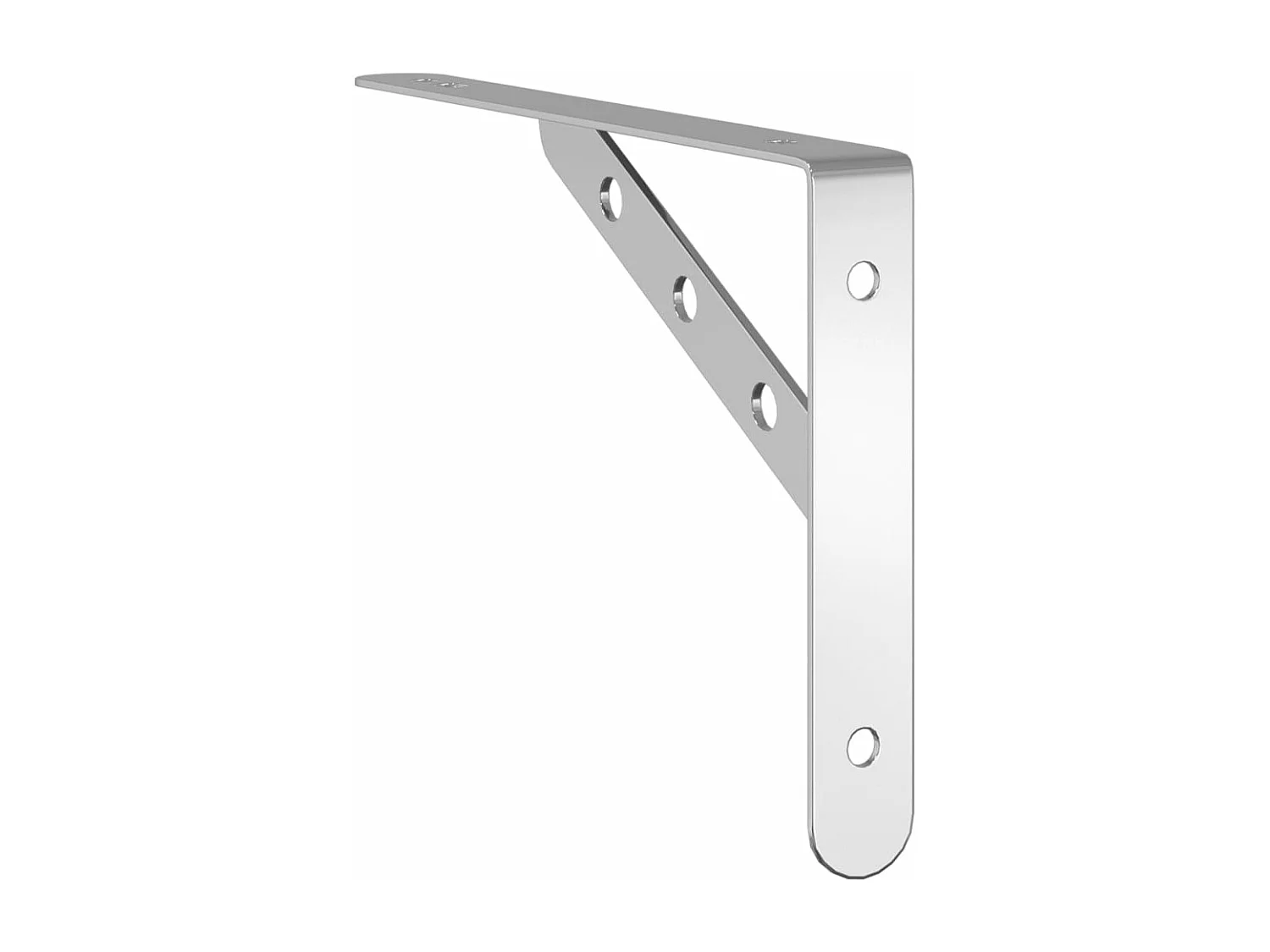 Supports d'étagères 4pcs argenté acier inoxydable