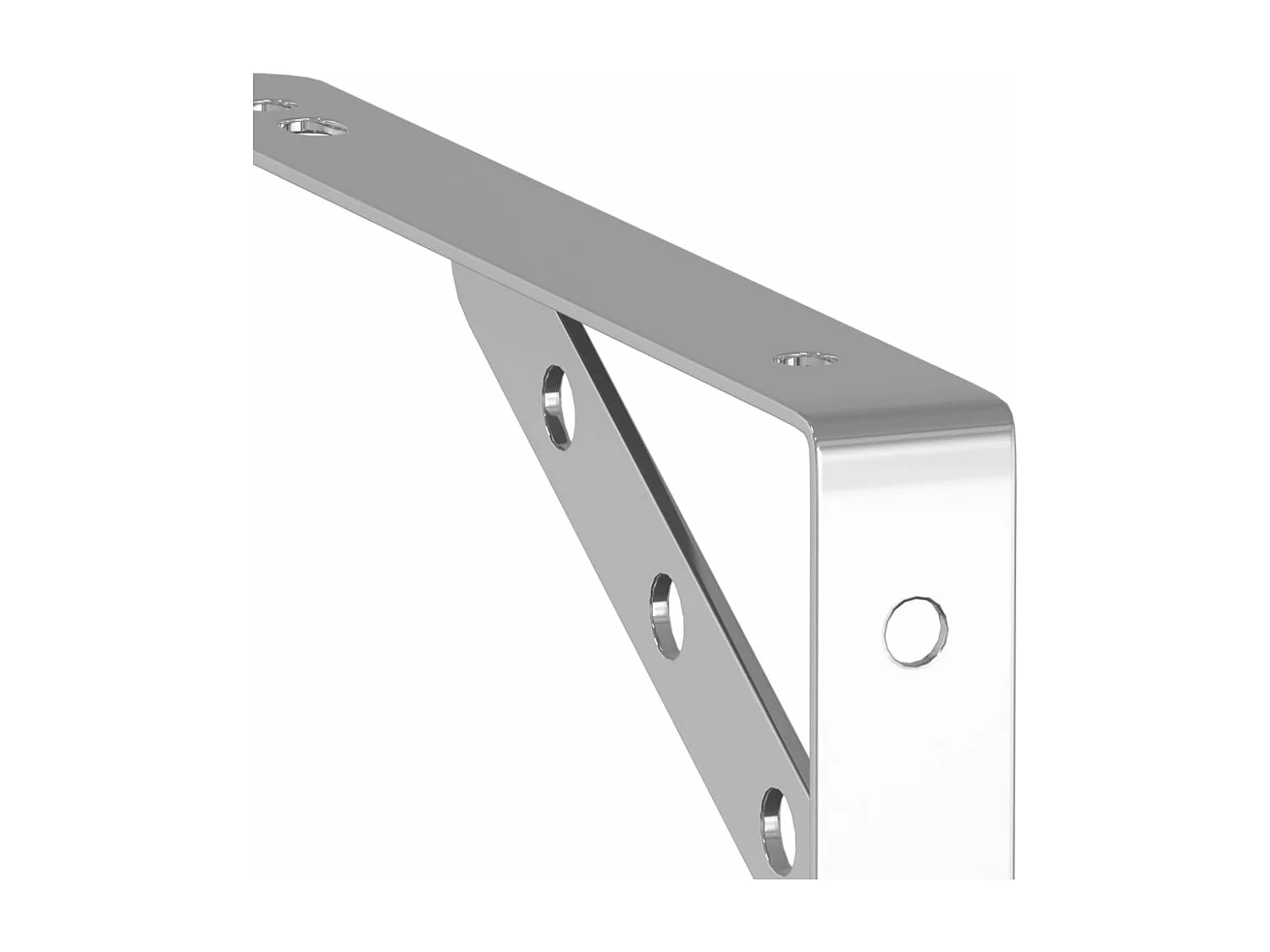 Supports d'étagères 4pcs argenté acier inoxydable