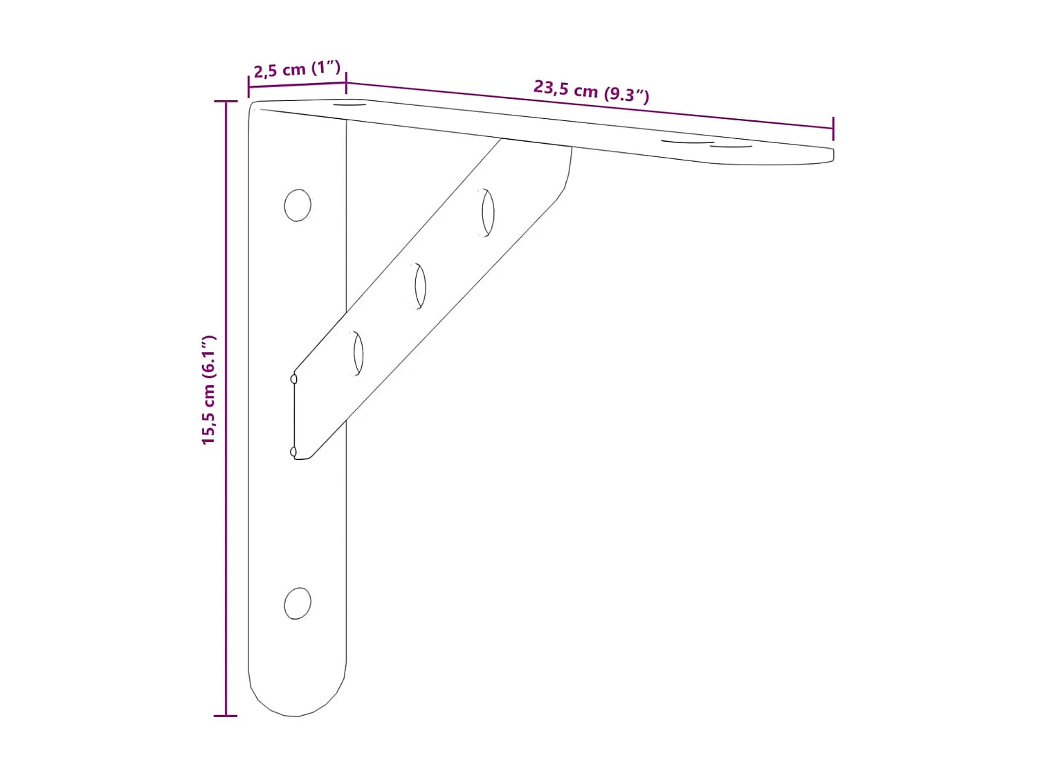 Supports d'étagères 4pcs argenté acier inoxydable