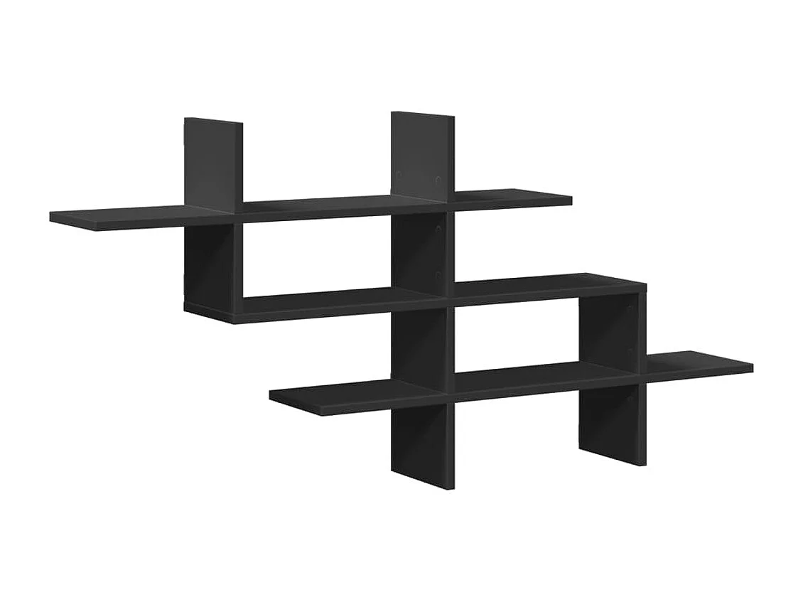 Wandregal Schwarz 124,5x18x60,5 cm Holzwerkstoff