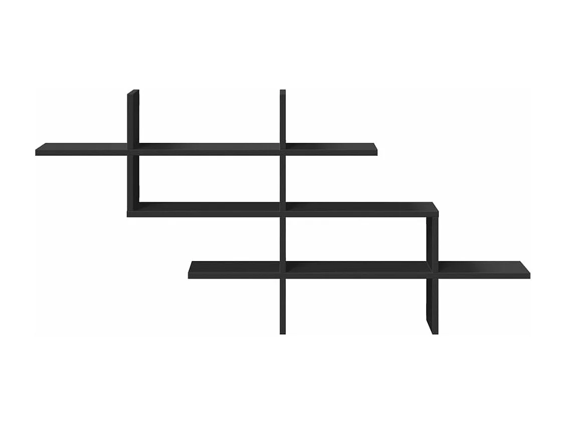 Wandregal Schwarz 124,5x18x60,5 cm Holzwerkstoff