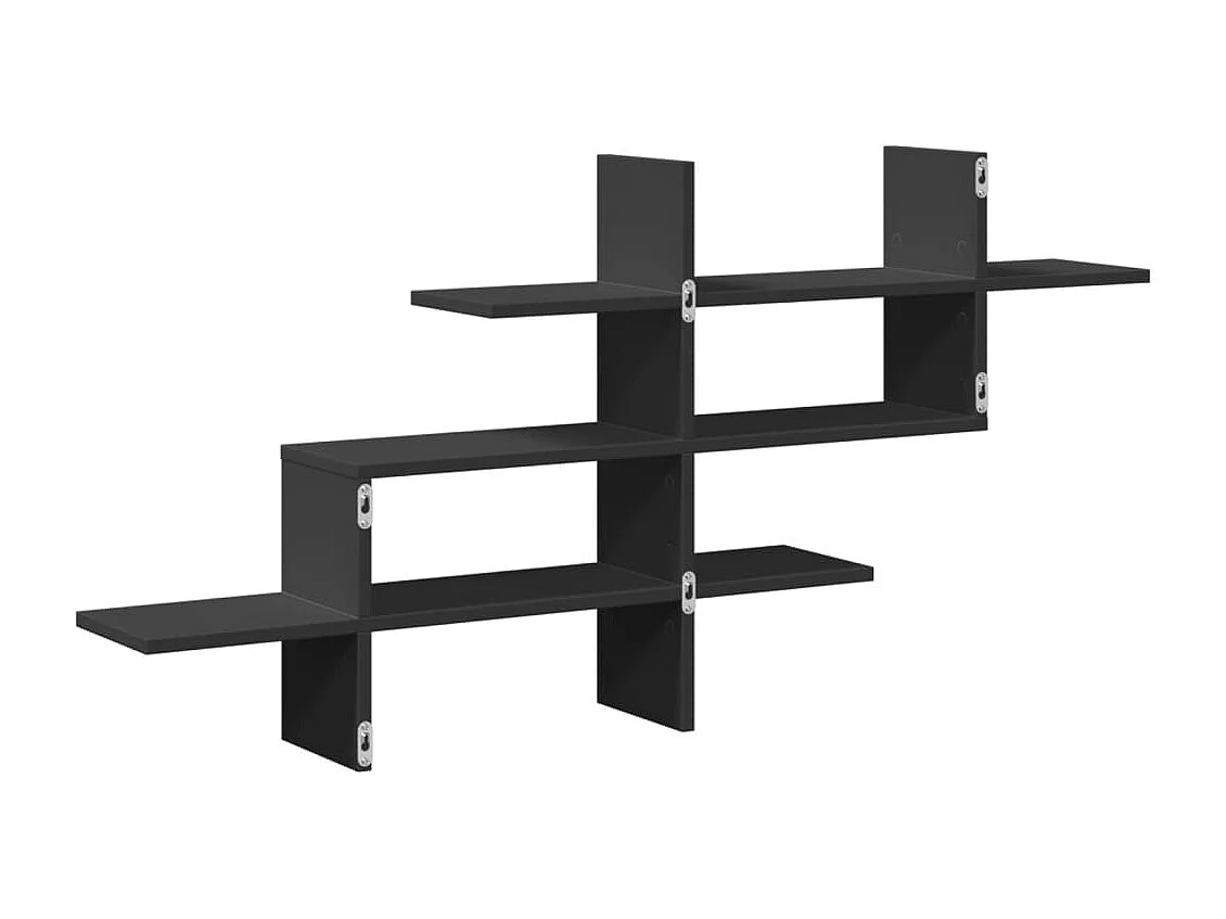 Wandregal Schwarz 124,5x18x60,5 cm Holzwerkstoff