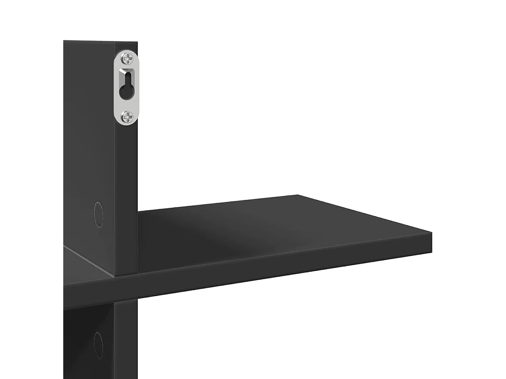 Wandregal Schwarz 124,5x18x60,5 cm Holzwerkstoff