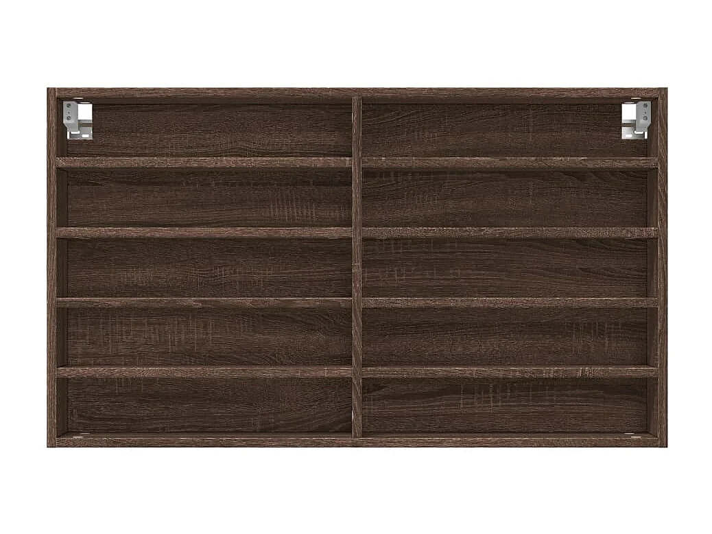Armadietto Vetrina Rovere Marrone 100x15x58cm Legno Multistrato