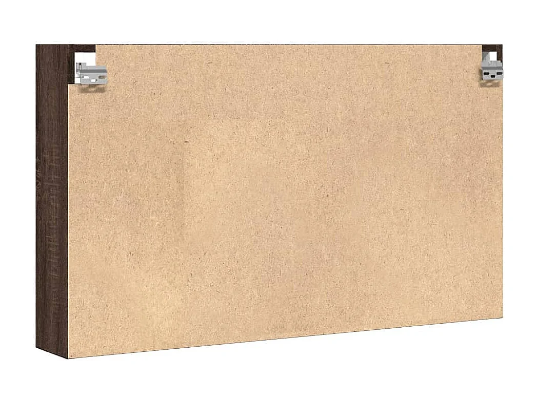 Armadietto Vetrina Rovere Marrone 100x15x58cm Legno Multistrato