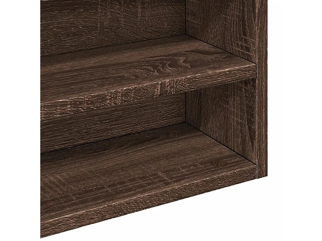 Armadietto Vetrina Rovere Marrone 100x15x58cm Legno Multistrato
