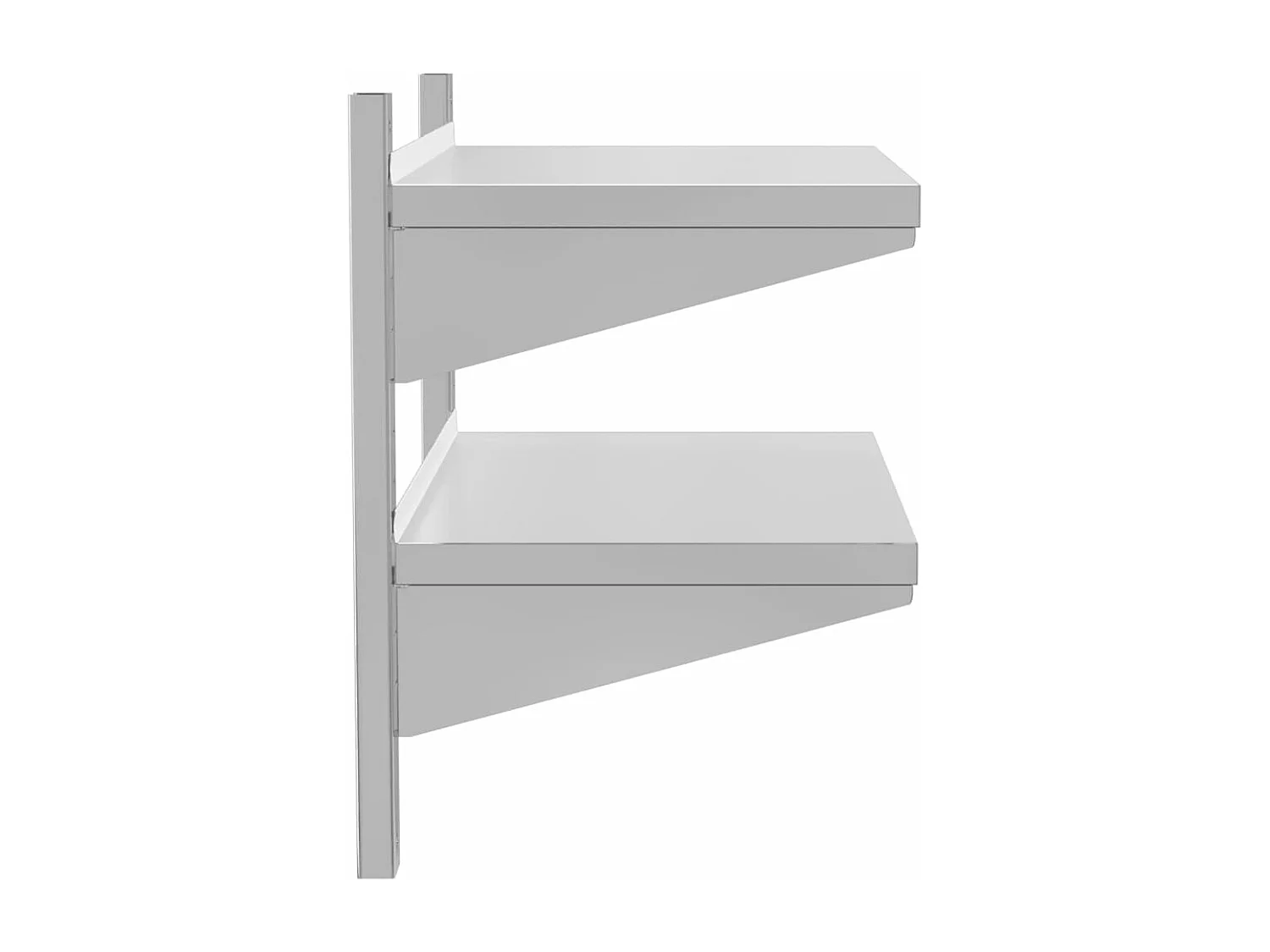 Estante parede 2 prateleiras 75x40x60 cm aço inoxidável prata