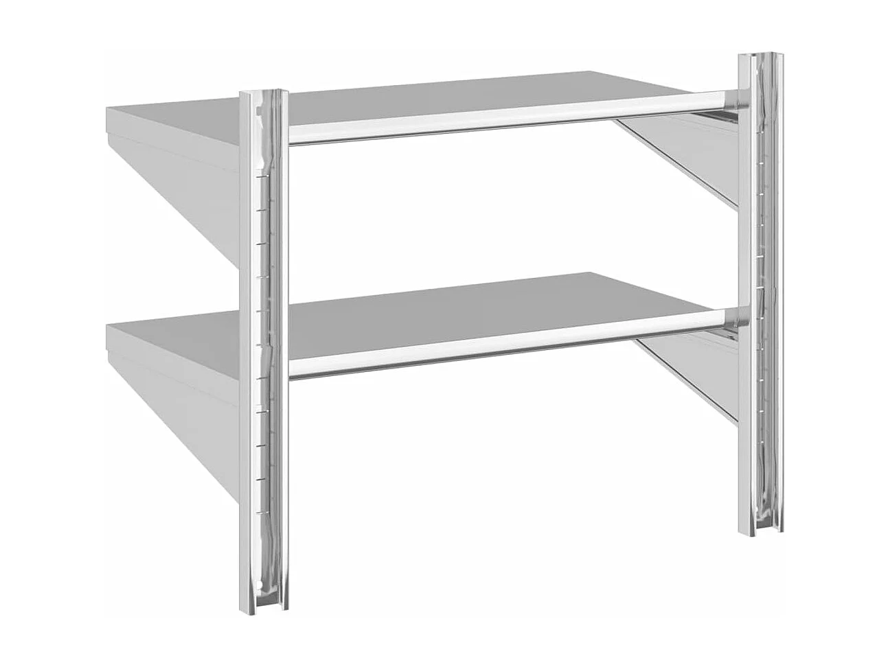 Étagère murale à 2 niveaux 75x40x60 cm argenté acier inoxydable