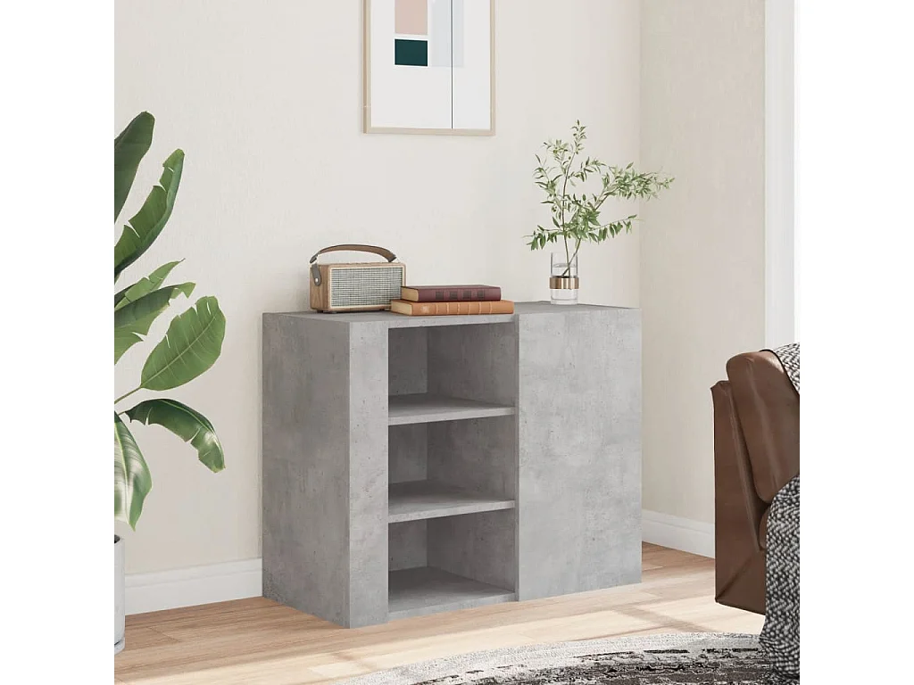 Armoire murale gris béton 75x35x60 cm bois d'ingénierie