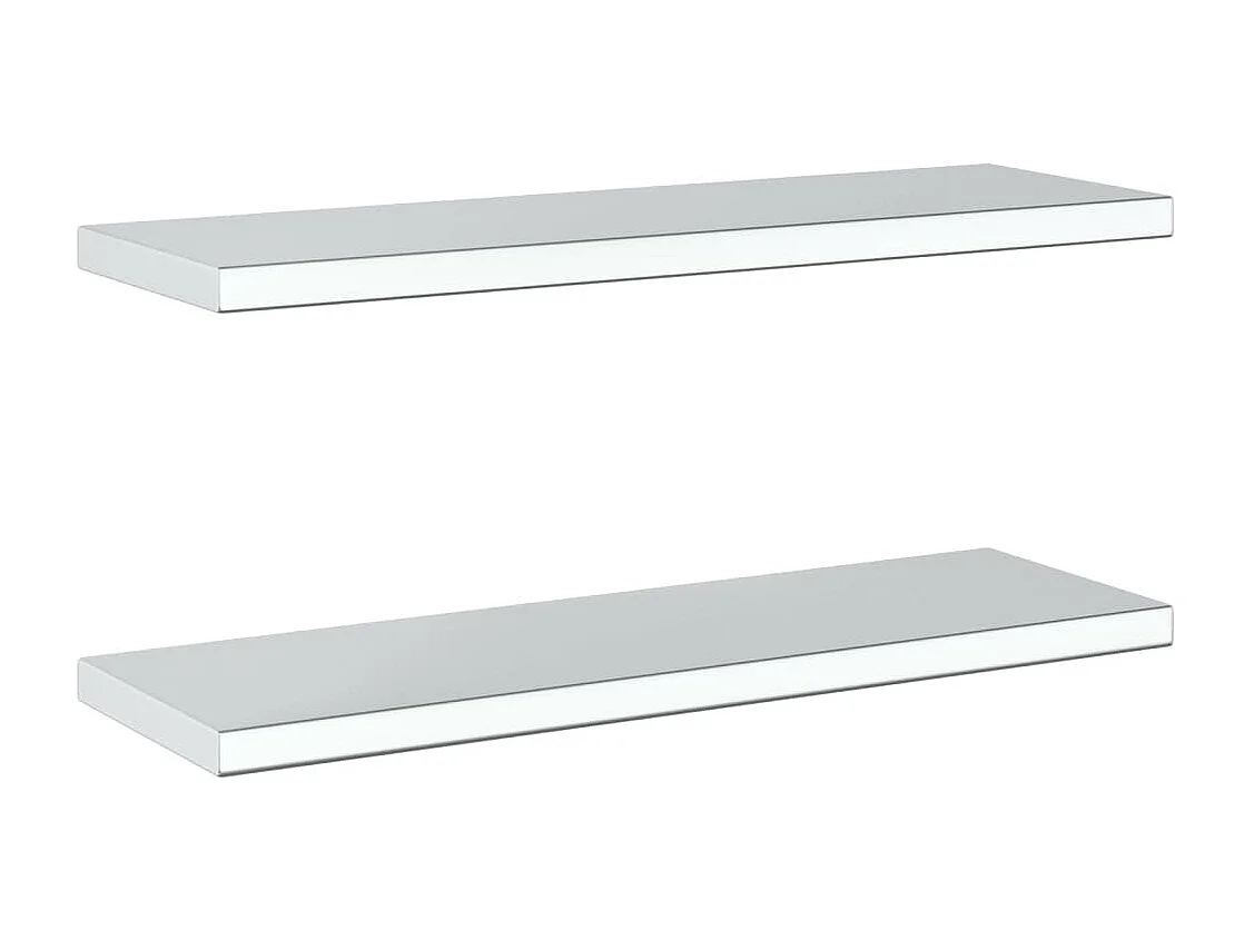 Prateleiras de parede 2 pcs 75x23,5x3cm aço inoxidável prateado