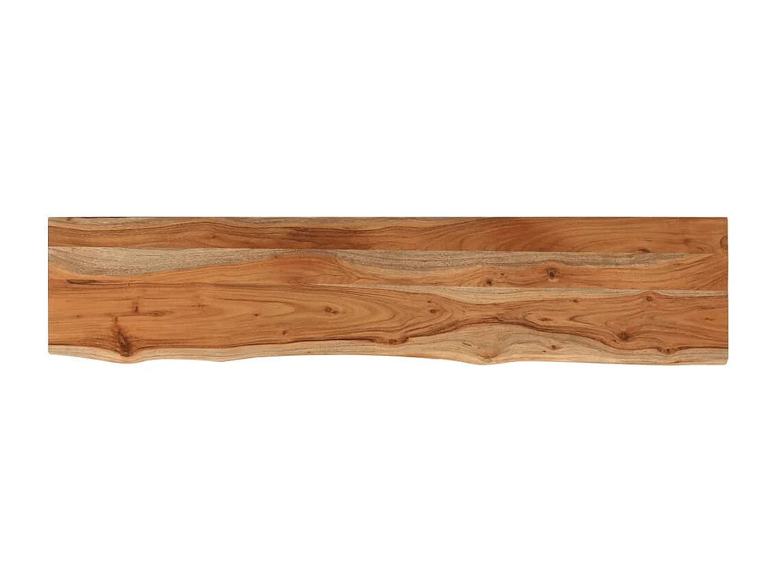 Mensola Muro 120x20x2,5cm Rettangolare Legno Acacia Bordi Vivi