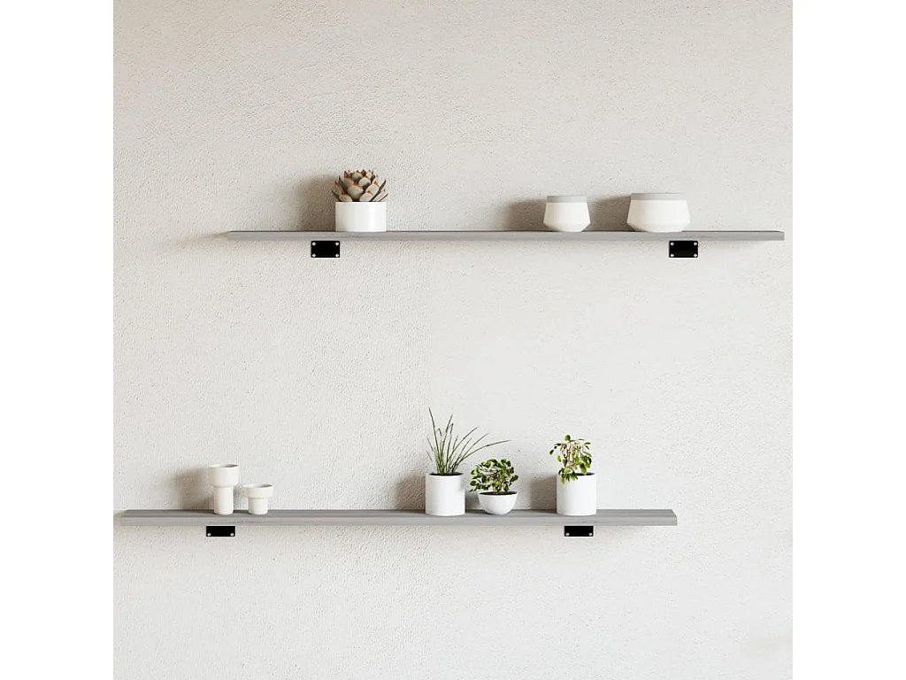 Estantes pared 4 uds madera ingeniería gris Sonoma 100x10x1,5cm