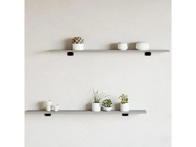 Estantes pared 4 uds madera ingeniería gris Sonoma 100x10x1,5cm