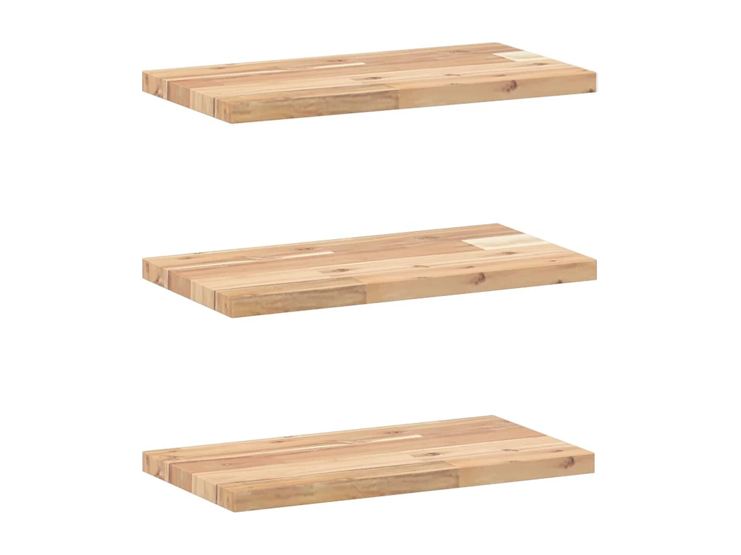 Mensole da Parete 3 pz 40x20x2 cm Legno Acacia Non Trattato