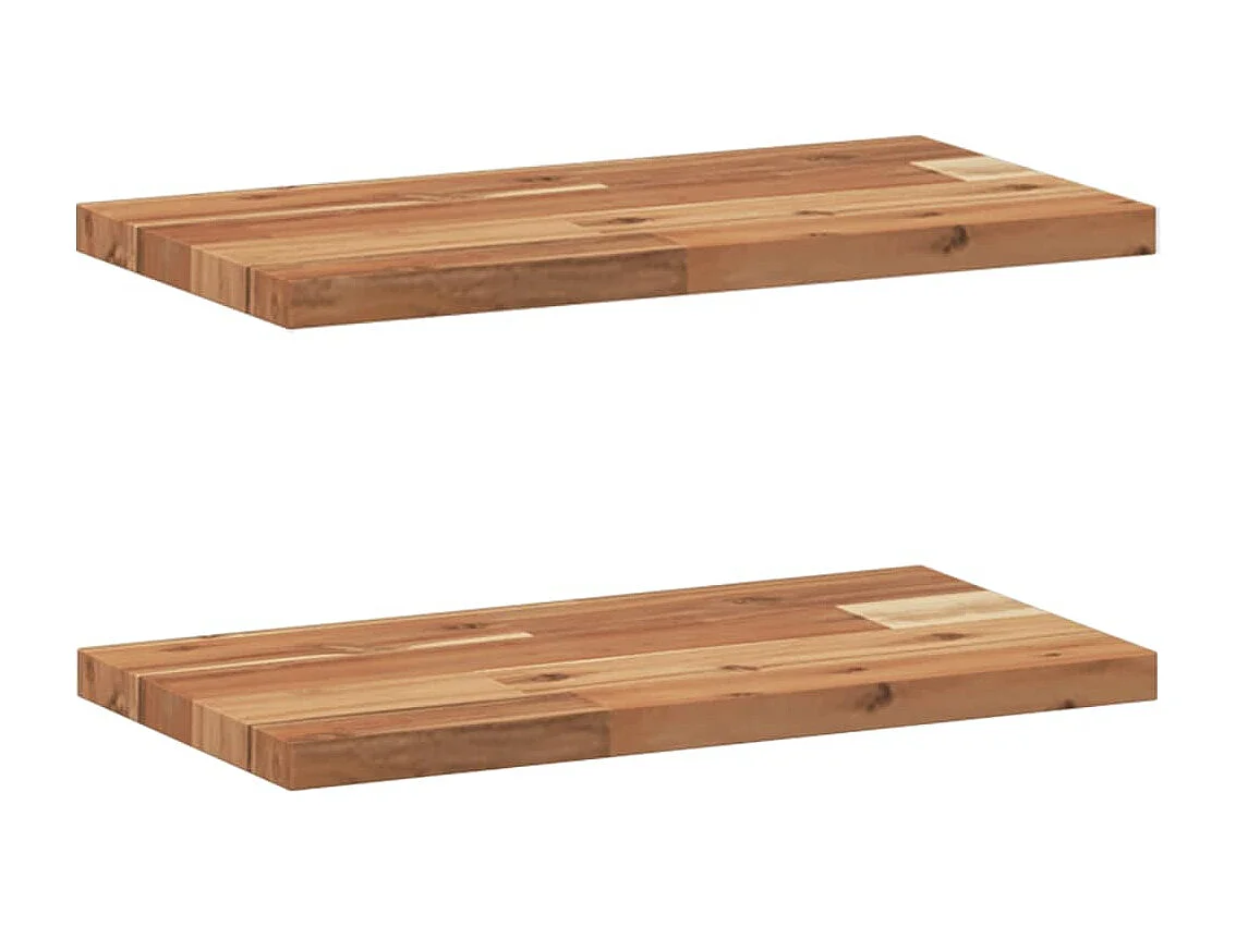 Mensole da Parete 2 pz 60x20x2 cm Legno Acacia Rifinito a Olio