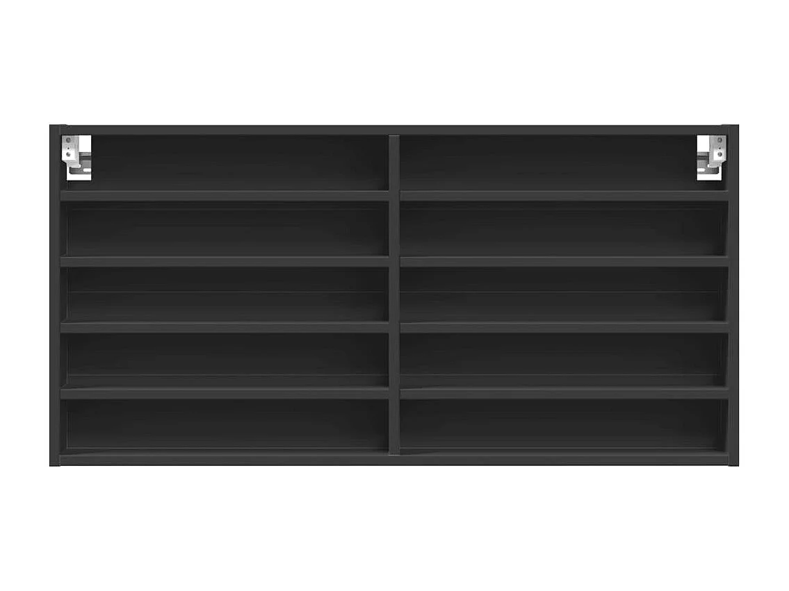 Vitrina de madera de ingeniería negra 100x8,5x50 cm