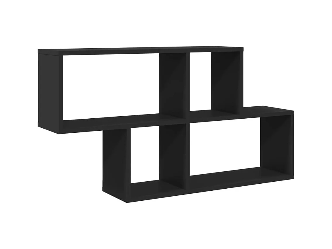 Estantería de pared madera ingeniería negro 100x20x53 cm