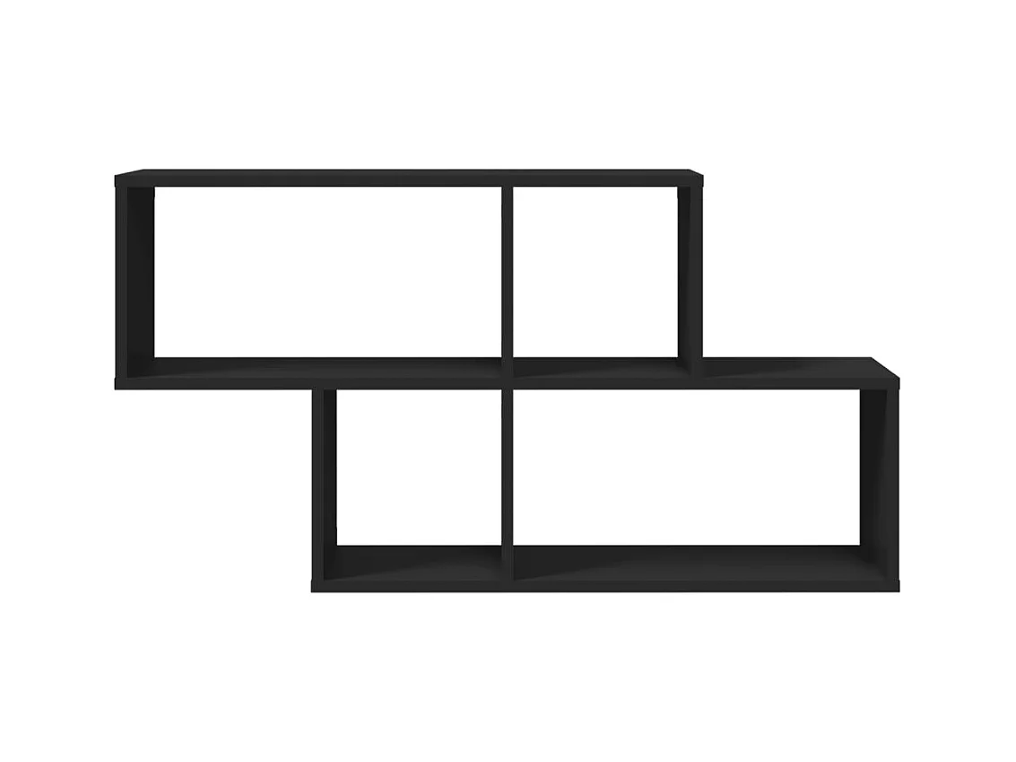 Estantería de pared madera ingeniería negro 100x20x53 cm