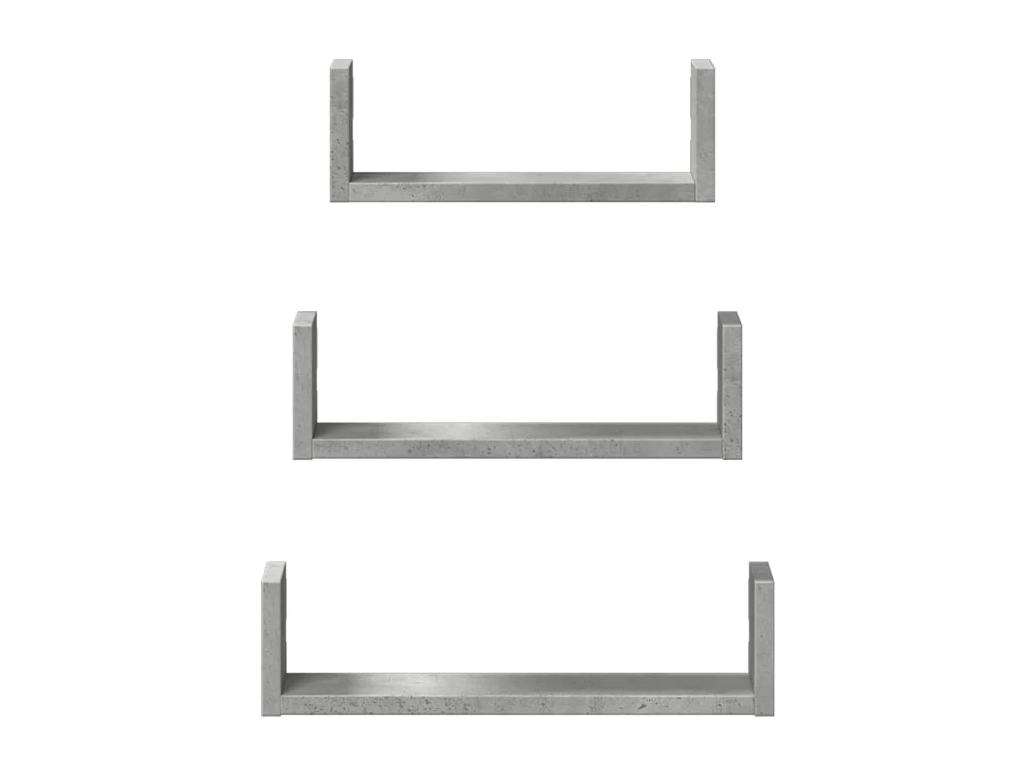 Prateleira de parede 3pcs derivados de madeira cinzento cimento