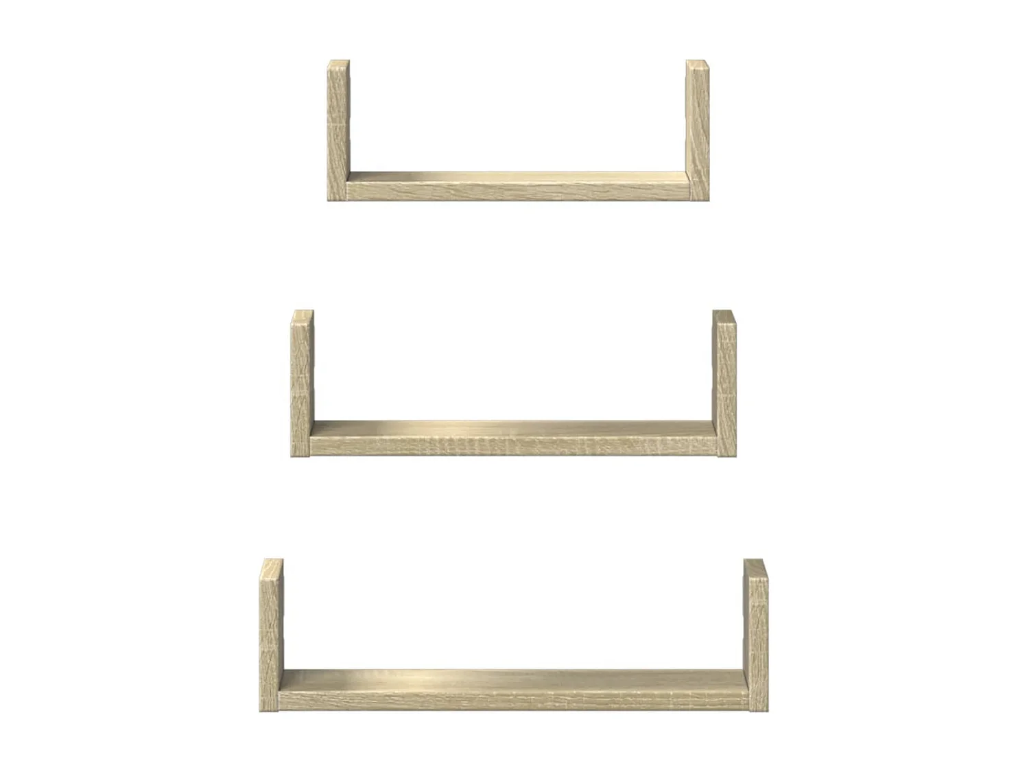 Étagères murales 3 pcs chêne sonoma bois d'ingénierie