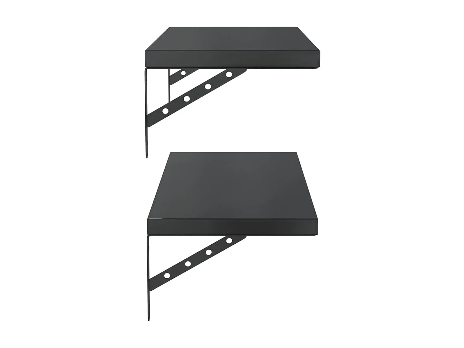 Mensole a Muro 2 pz 75x30 cm Nero in Acciaio Inossidabile