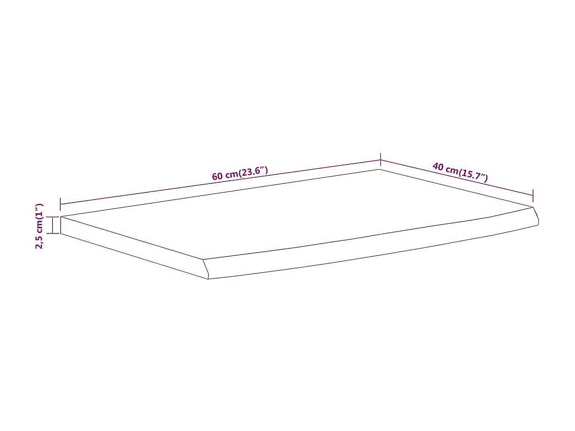 Étagère murale rectangulaire massif acacia bordure assortie