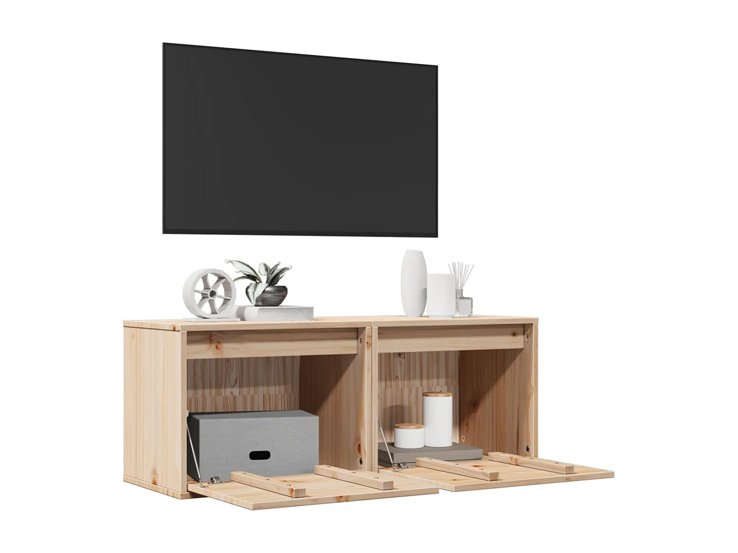 Armoires murales 2 pcs 45x30x35 cm Bois de pin massif