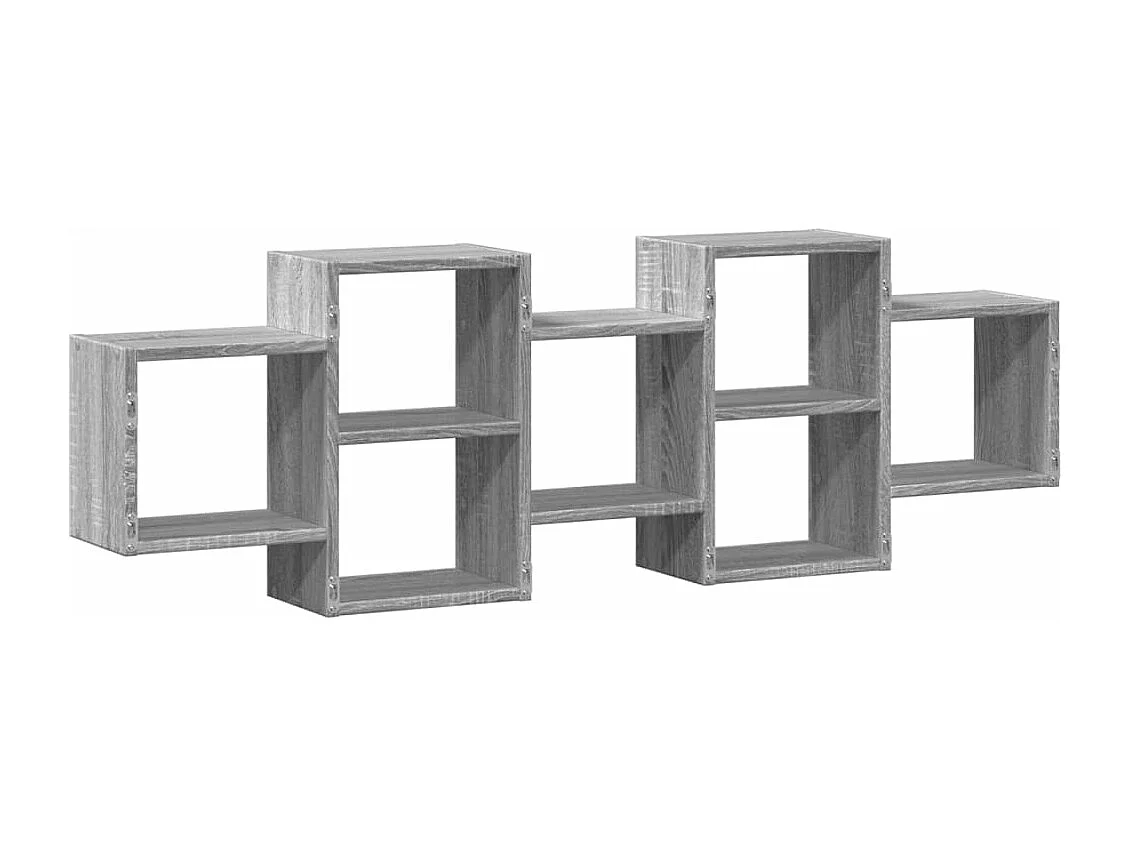 Estante de pared madera ingeniería gris Sonoma 129x18x42 cm