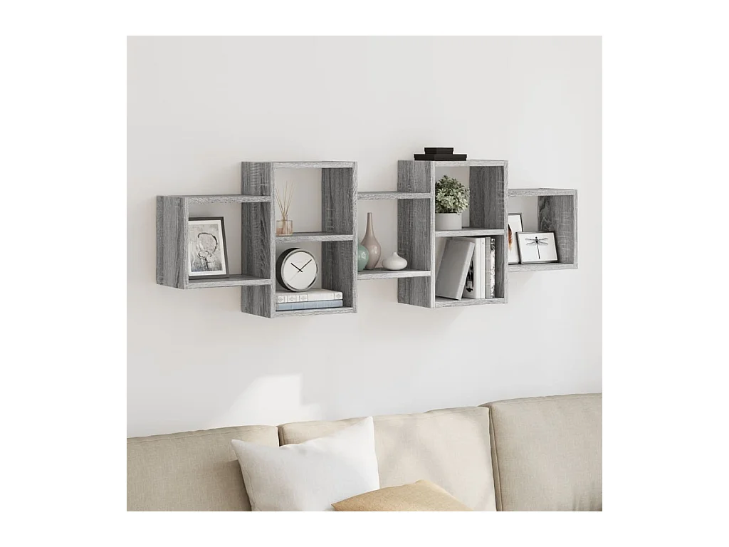 Étagère murale sonoma gris 129x18x42 cm bois ingénierie