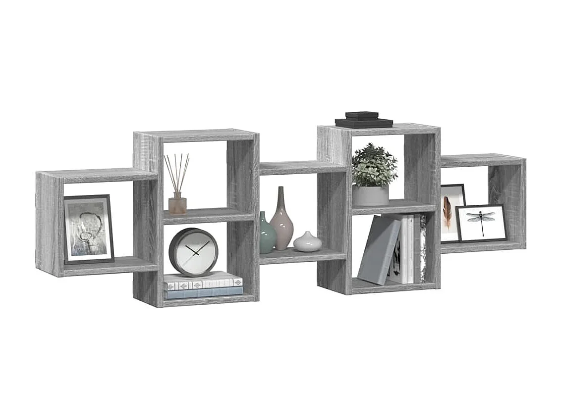Étagère murale sonoma gris 129x18x42 cm bois ingénierie