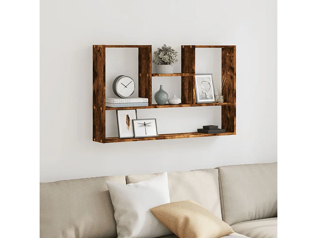 Étagère murale chêne fumé 99x15x60 cm bois d'ingénierie