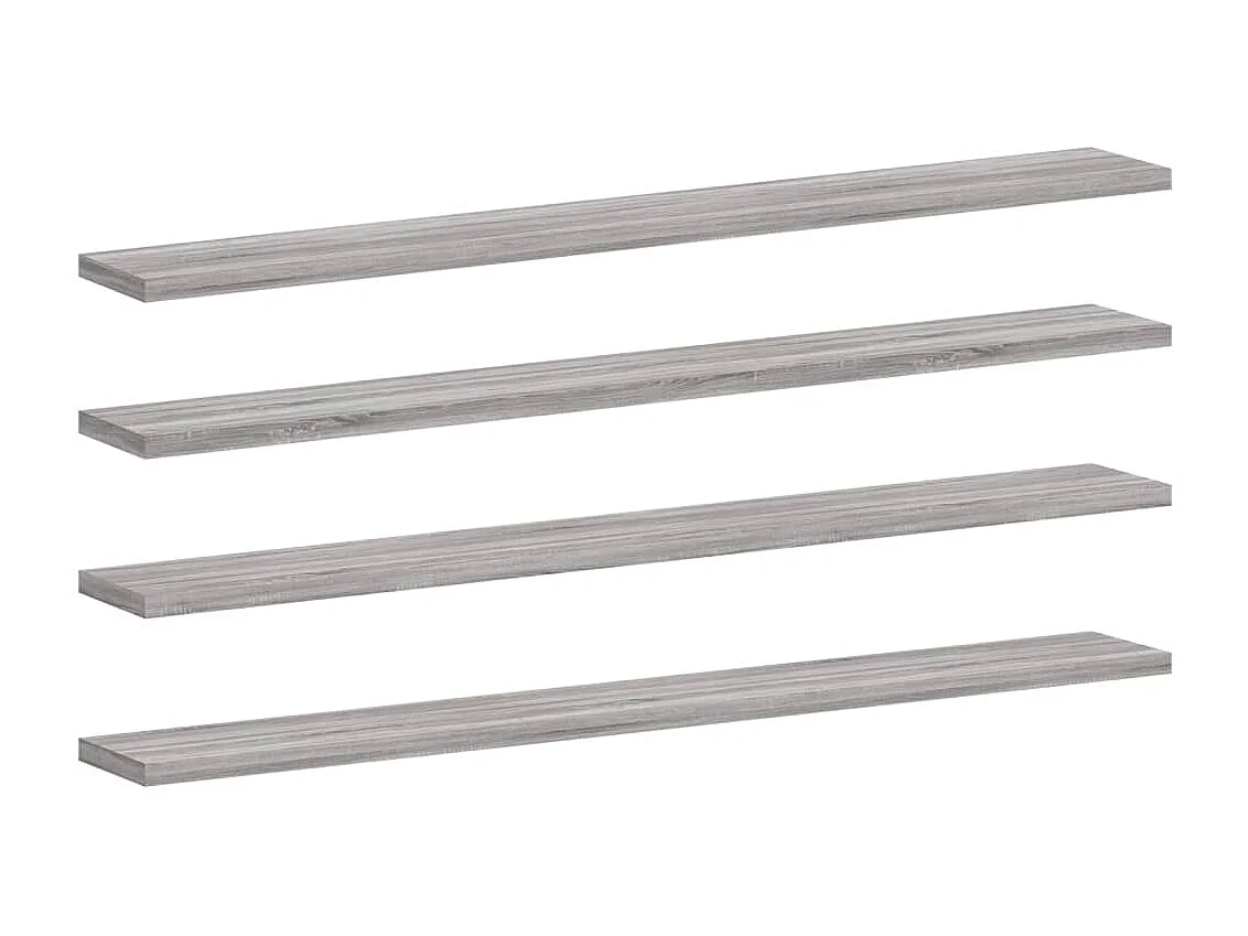 Prateleiras de parede 4pcs derivados de madeira cinzento sonoma
