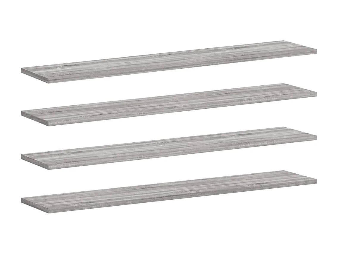 Estantes pared 4 uds madera ingeniería gris Sonoma 100x20x1,5cm