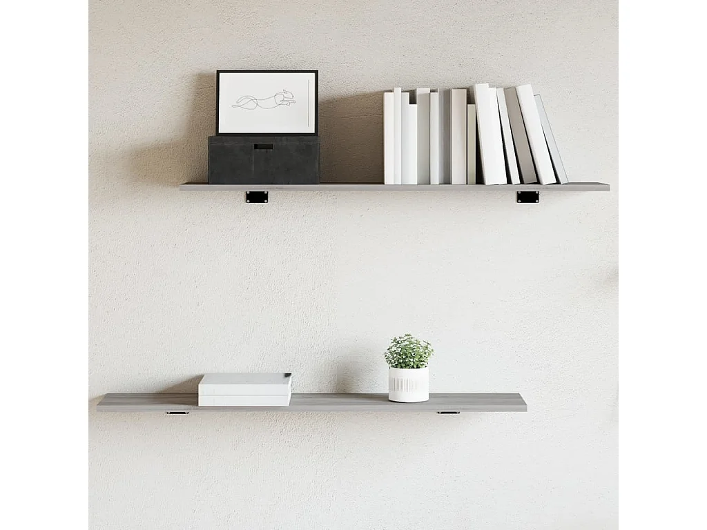 Wandregale 4 Stk. Grau Sonoma 100x20x1,5 cm Holzwerkstoff